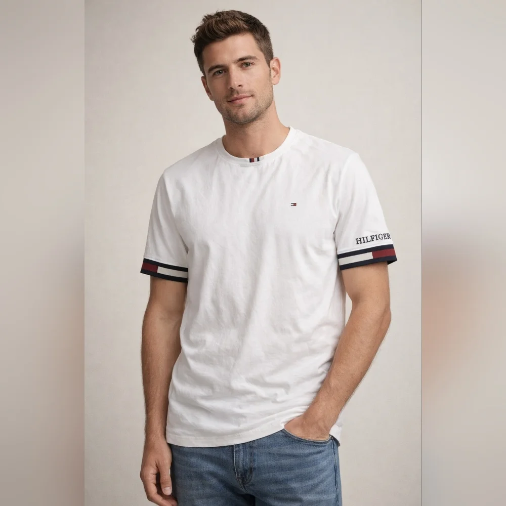 Tommy Hilfiger White Short Sleeve Tee - Picture 1 of 7